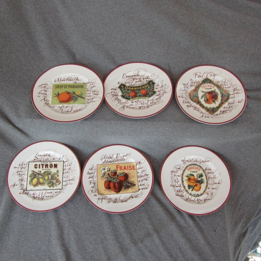 Williams Sonoma Rosanna Italy fruit plates set of 6 (W3262)